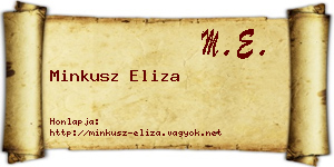 Minkusz Eliza névjegykártya